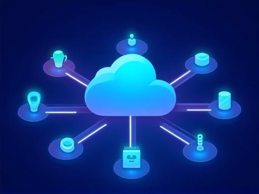 Cloudservericonen die verbinding maken met slimme huisapparaten